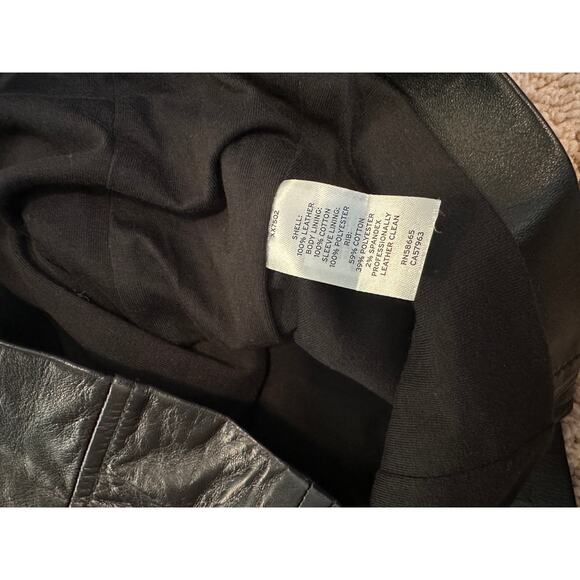Nordstrom Black Leather Biker Jacket - Picture 6 of 7